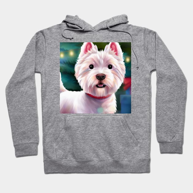 Cute West Highland White Terrier Drawing Hoodie by Play Zoo